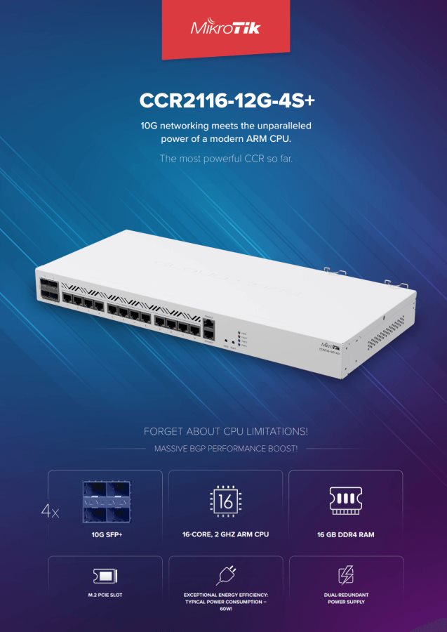 MikroTik CCR2116 — Cloud Core Router