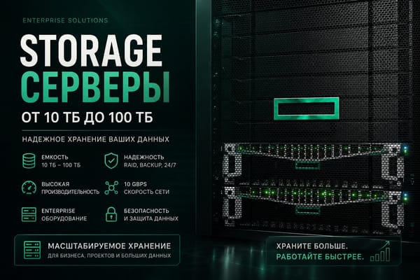 СХД серверы от 10 ТБ до 100 ТБ